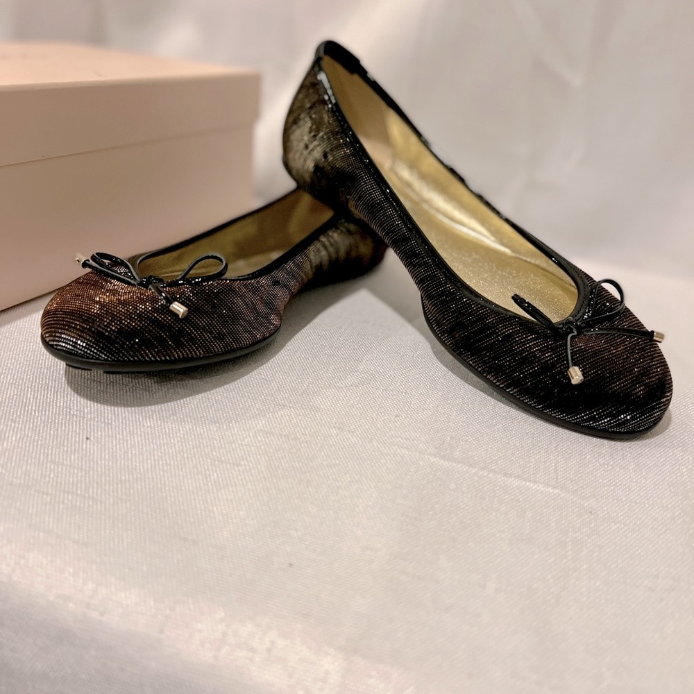 Authentic Jimmy Choo Zebra Lame’ Glitter ballet flats.            SIZE 37 1/2